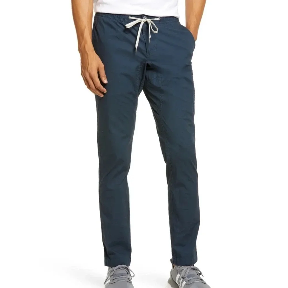 Vuori Ripstop Climber Pants Mens Medium Navy Blue Excellent Stretch Drawstring
